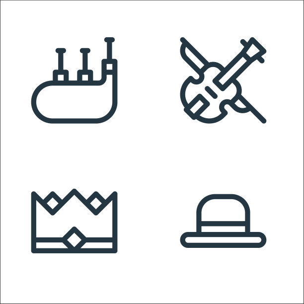 欧洲线图标线性集质量线集图片下载