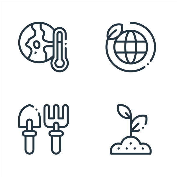 生态线图标线性集质量线集图片下载