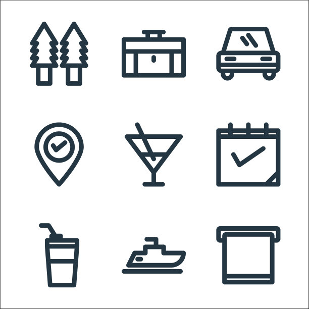 假日线图标线性集质量线集图片下载