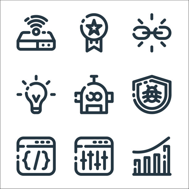 Seo营销线图标线性集品质线图片下载