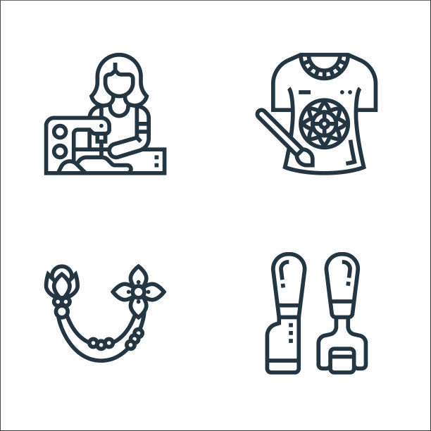 缝纫设备线图标线性集质量图片下载