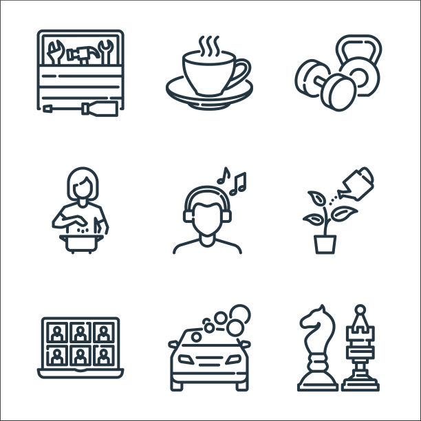 待在家里隔离线图标线性设置图片下载