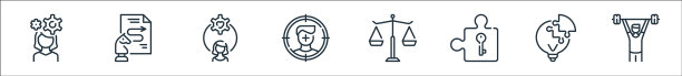 生活技能线性图标集图片下载