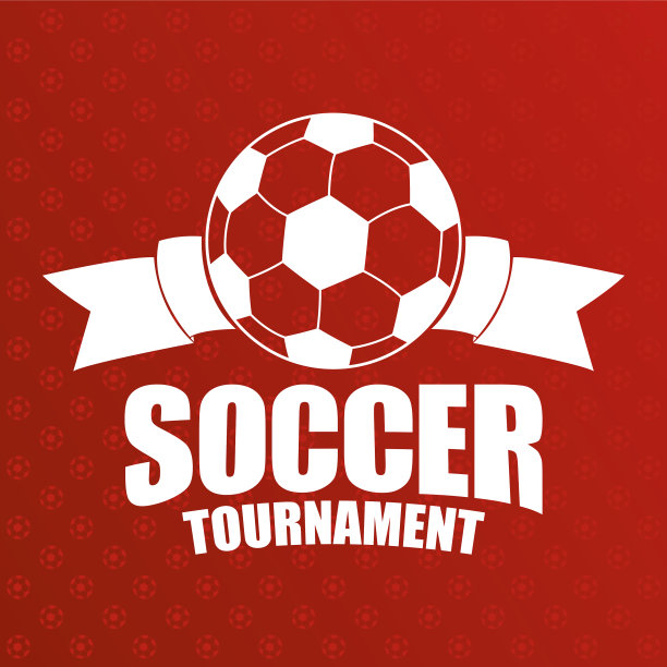 带有丝带的足球运动会徽海报图片下载