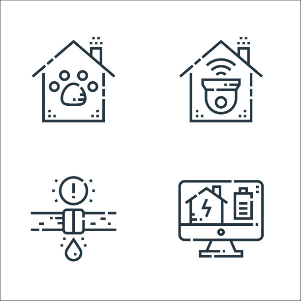 智能家居线图标线性集质量线集图片下载