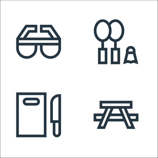 野餐线图标线性集质量线集图片下载