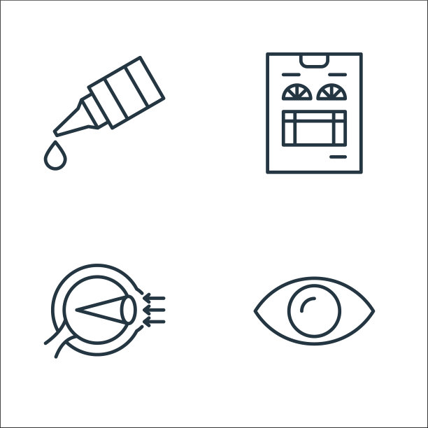 眼科线ICONS线性集质量线图片下载