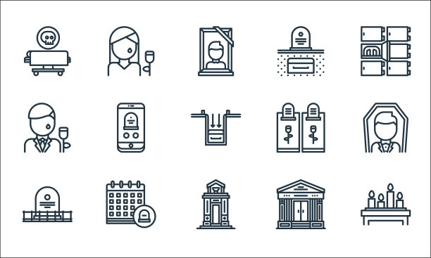 葬礼线图标线性设置质量线设置图片下载