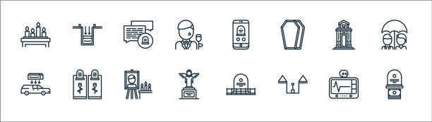 葬礼线图标线性设置质量线设置图片下载