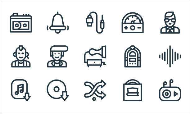 音乐线图标线性线设置质量线设置等图片下载