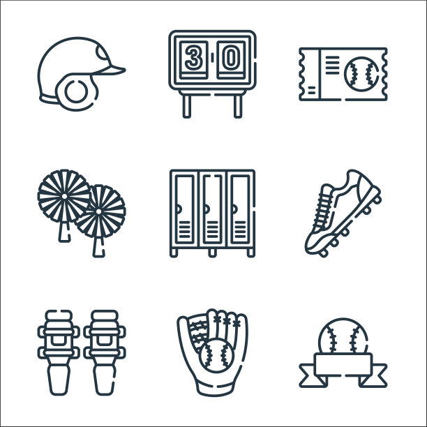 棒球线图标线性设置质量线设置图片下载