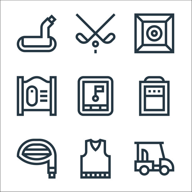 高尔夫线图标线性设置质量线设置等图片下载