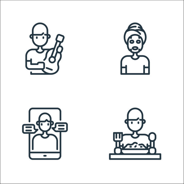 呆在家里线图标线性设置质量线图片下载