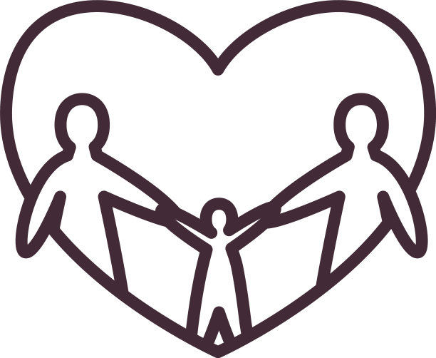 心线风格的母亲，父亲和孩子的化身图片下载