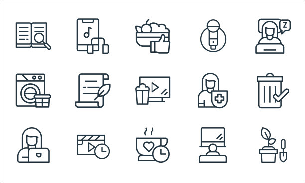 呆在家里线图标线性设置质量线图片下载