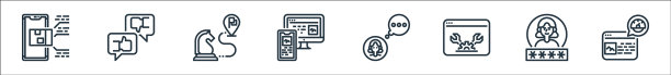用户体验线性图标集图片下载