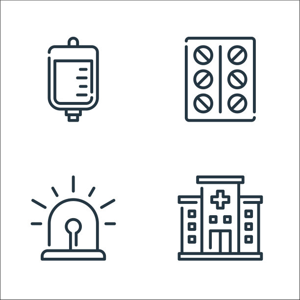 医疗线图标线性集质量线集图片下载