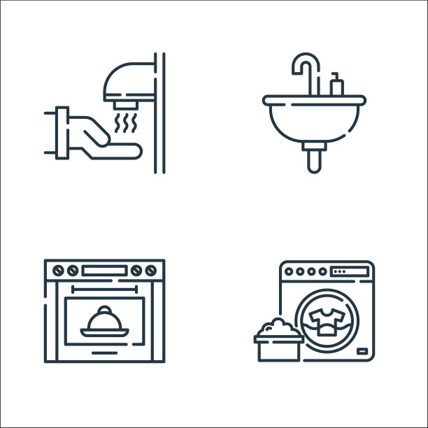 家电系列图标线性集品质图片下载
