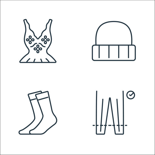 衣服和装备线图标线性集质量图片下载