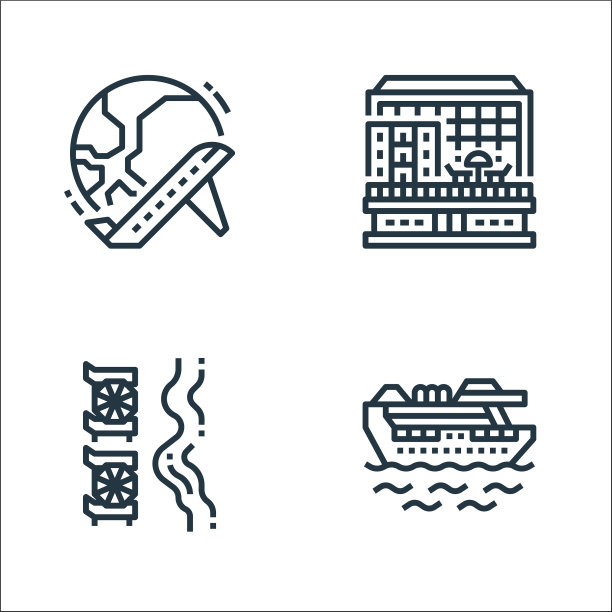 旅行线图标线性集质量线集图片下载