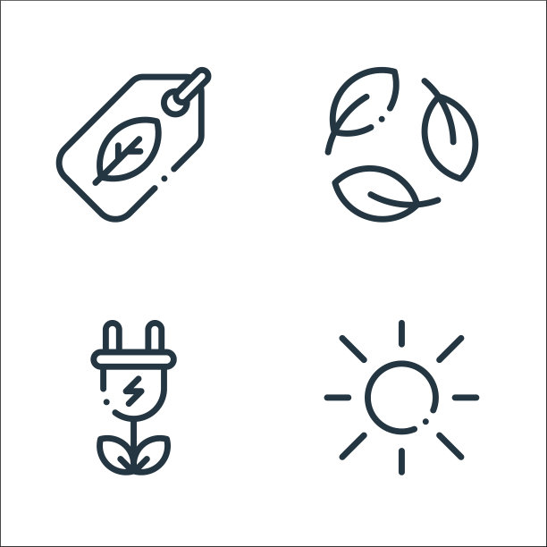 生态线图标线性集质量线集图片下载