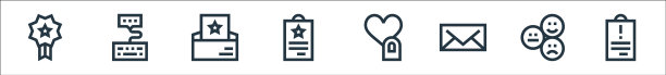 反馈和奖状线图标线性集图片下载