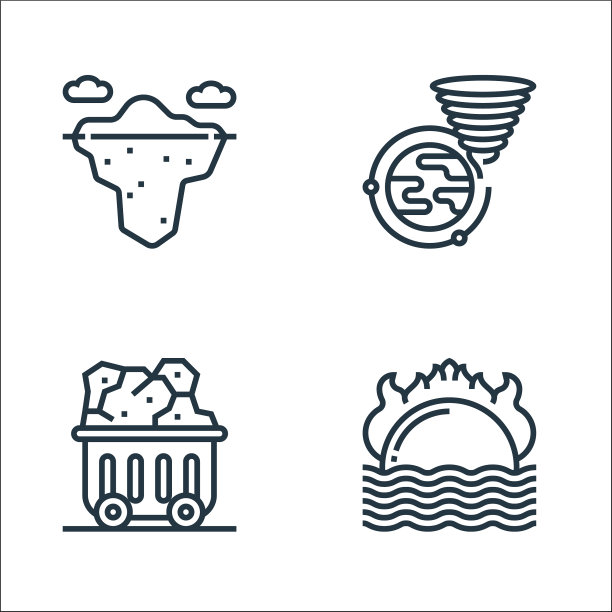 气候变化线图标线性设置质量线图片下载