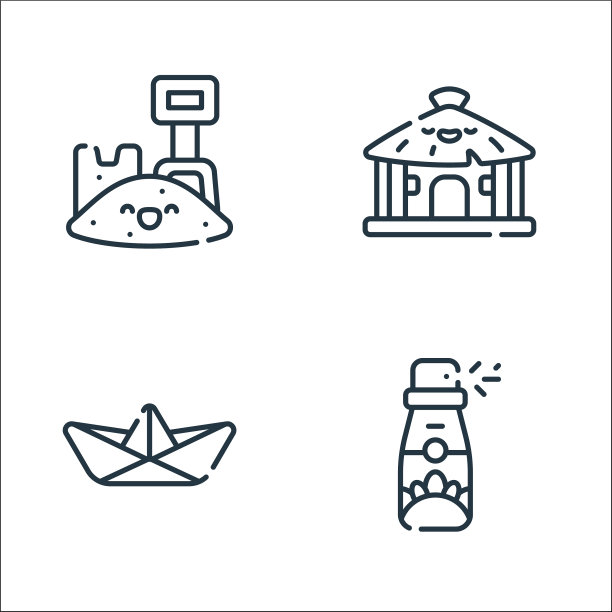 夏季线图标线性集质量线集图片下载