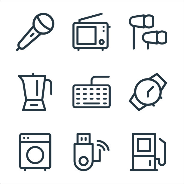 电子线图标线性设置质量线图片下载