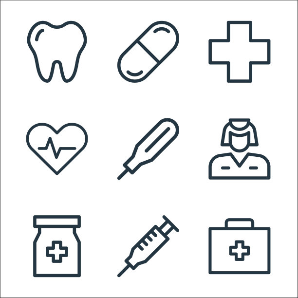 医疗物品线图标线性设置质量线图片下载