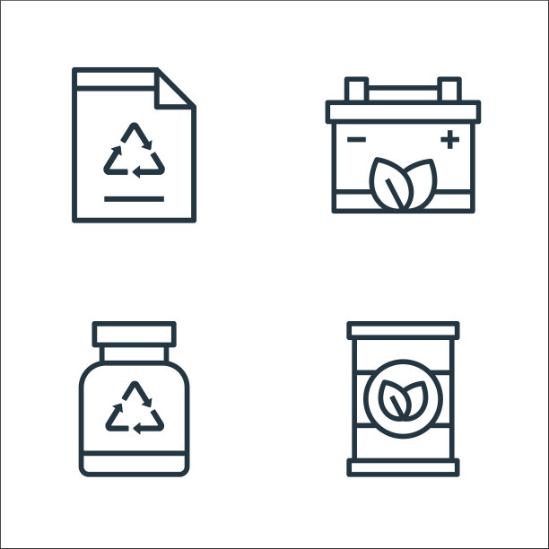 生态线图标线性集质量线集图片下载