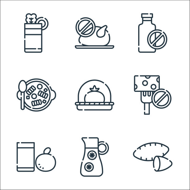 素食线图标线性设置质量线设置图片下载