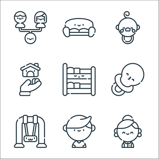 家族线图标线性集质量线集图片下载