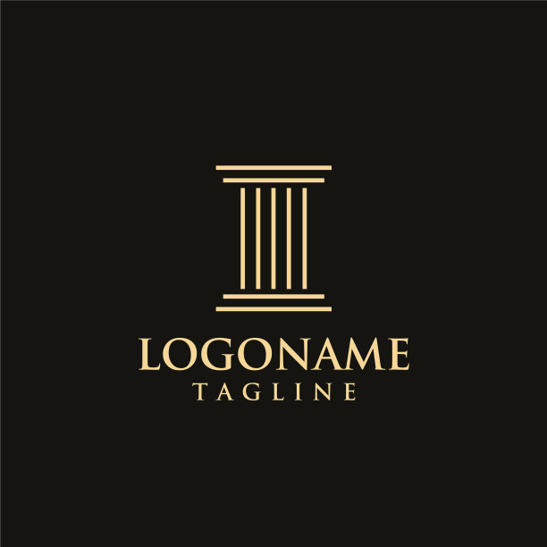 抽象极简的法律支柱标志图标图片下载