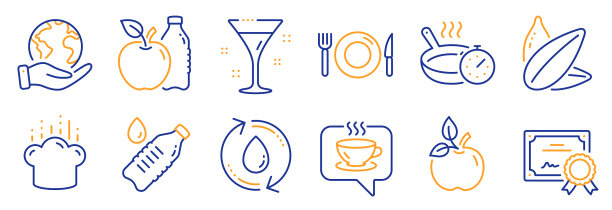 设置食物和饮料的图标，如补充水图片下载