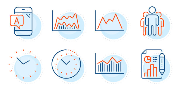 图ab测试和时间管理图标集图片下载