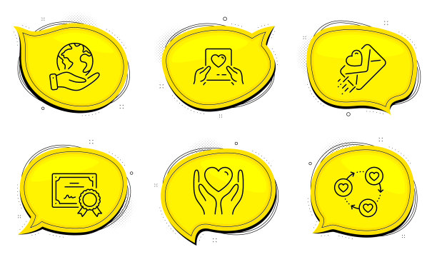 持有心爱邮件和情书图标集图片下载