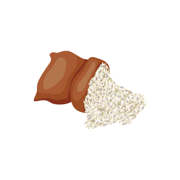 白米用棕色的袋子或麻袋倒出来图片下载