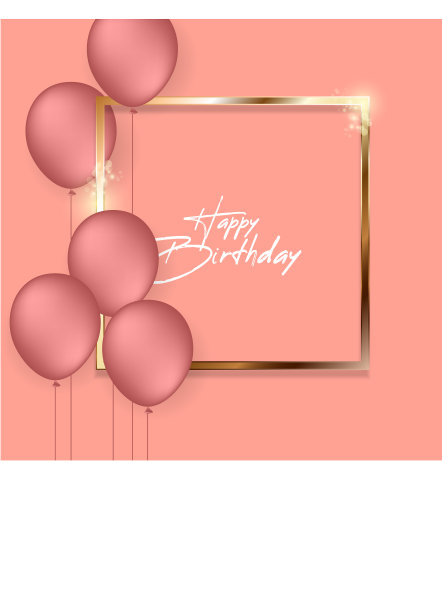 生日背景与氦气球图片下载