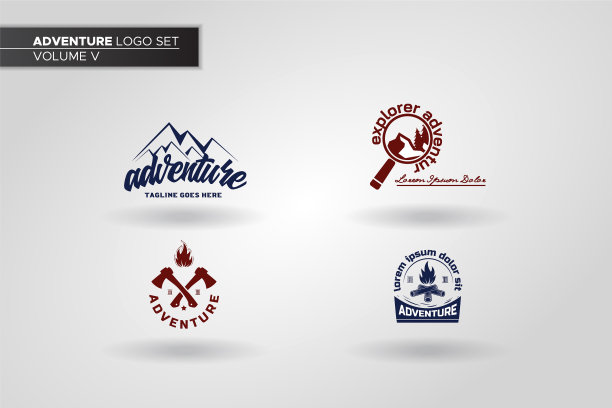 冒险标志集模板图片下载