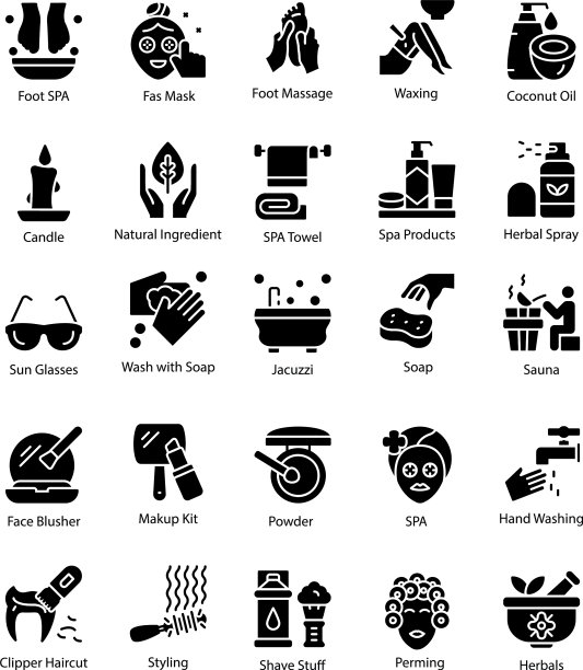 美容美发图标字形包图片下载