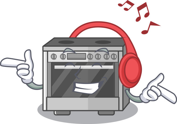 听音乐厨房炉灶卡通人物图片下载