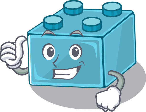 有趣的乐高积木玩具做拇指向上的手势图片下载