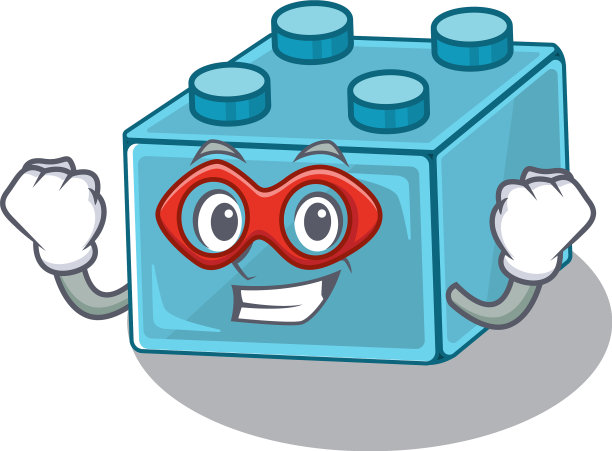 一个卡通概念乐高积木玩具表演图片下载