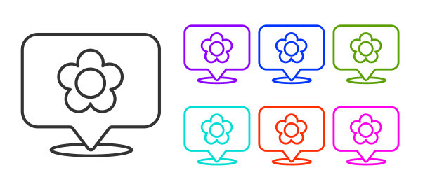 黑线位置与花图标隔离图片下载