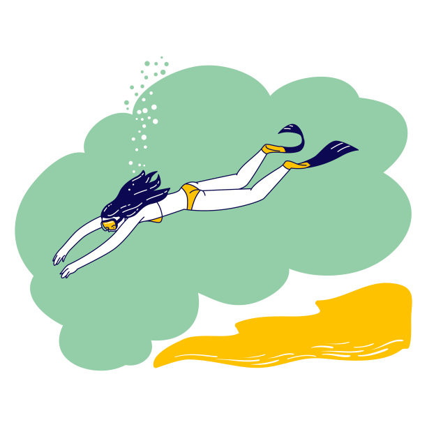 探索海底的女孩自由潜水者放松图片下载