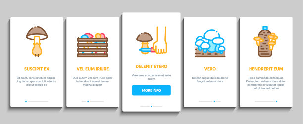 蘑菇农场植物上的元素图标设置图片下载