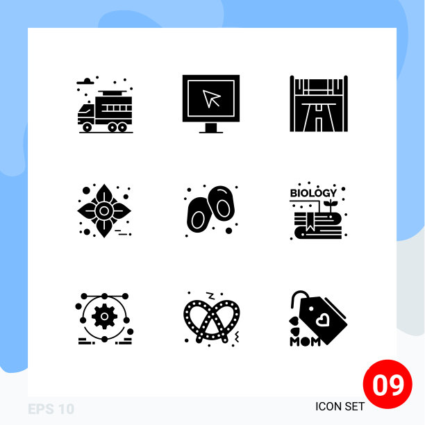 移动界面立体字形设置9个象形图图片下载
