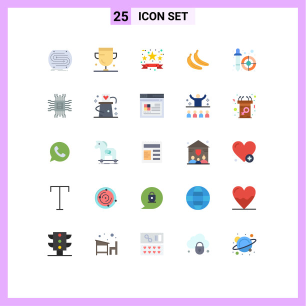 设置25个现代UI图标符号标志的颜色图片下载
