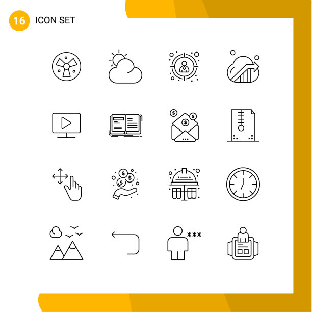 象形图设置16简单的轮廓作者图片下载